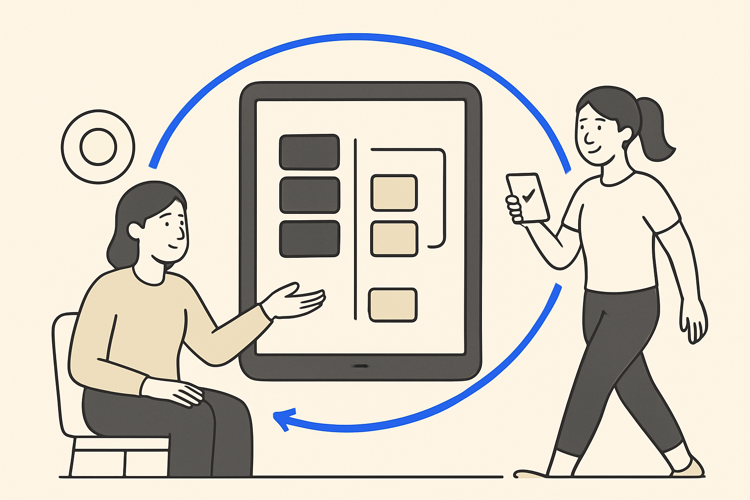 Trainer reviewing beginner goals, activity logs and private check-ins