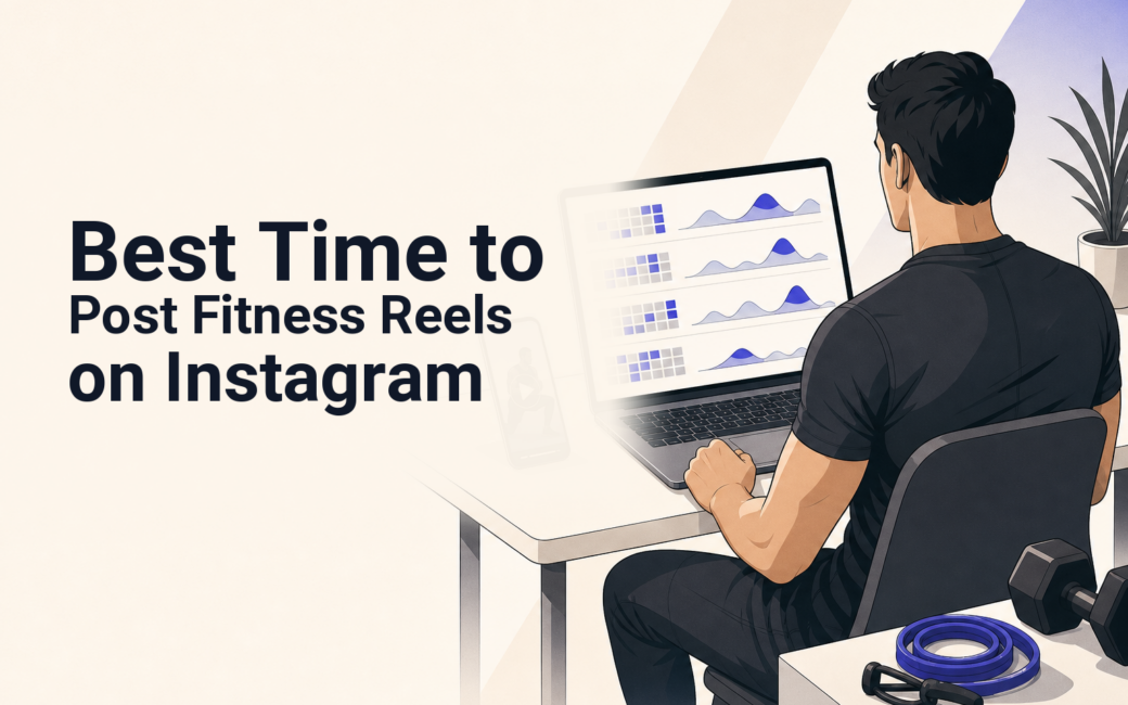 Personal trainer reviewing a weekly Instagram Reels posting plan on a laptop.