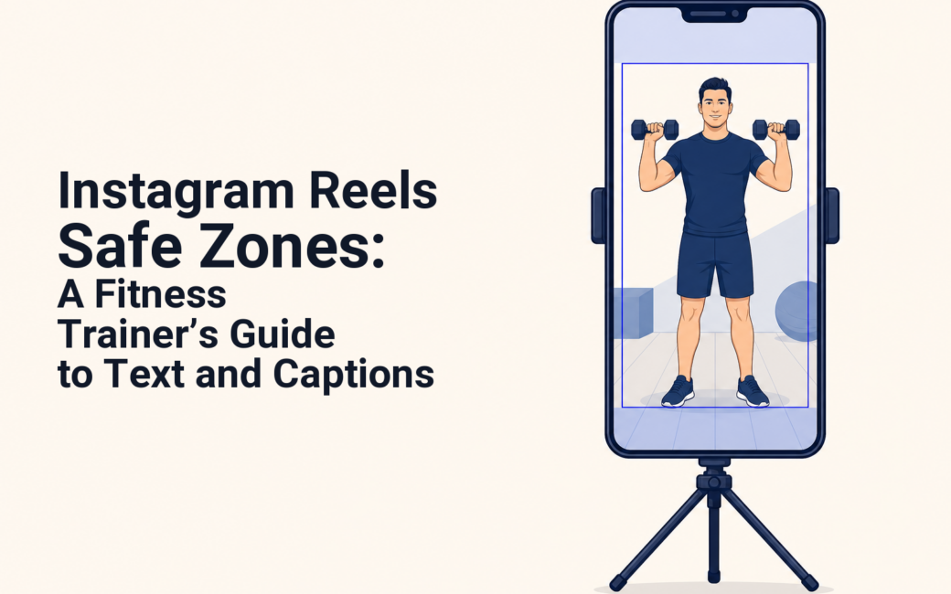 Personal trainer recording a vertical exercise Reel with clear central composition